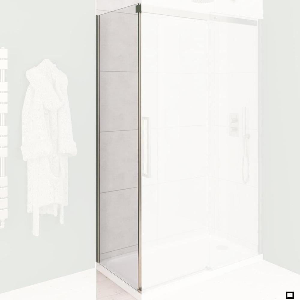 Eastbrook Side Panel Brushed Brass / 800mm Eastbrook Corniche 2000 8mm Side Panel for Sliding Doors