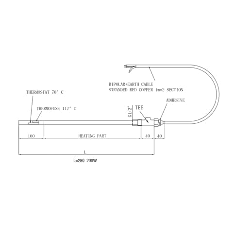 JTP Heating Element JTP Heating Element with T-Piece