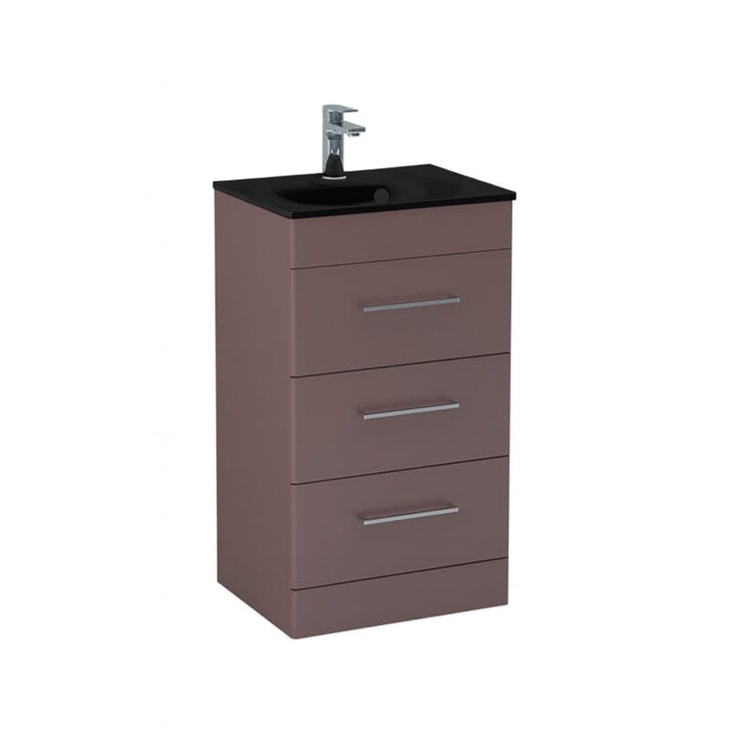 Imex Floor Standing Vanity Unit Plum / Black Imex Croma Floor Standing Three Door 500mm Vanity Unit with 1 Tap Hole Basin