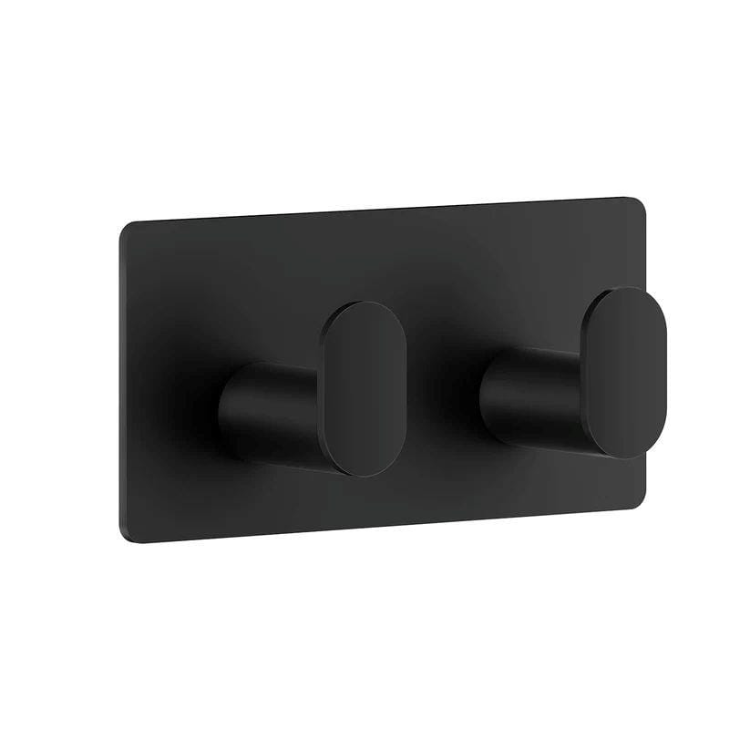 Smedbo Robe Hook Matt Black Smedbo Cube Self-Adhesive Double Robe Hook