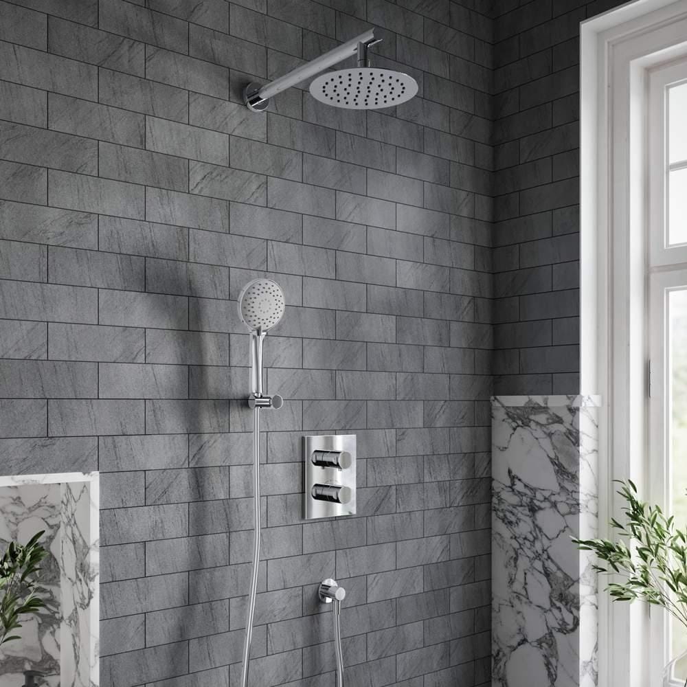 Villeroy & Boch Concealed Shower Set Villeroy & Boch Complete Concealed Shower Set with Round 200mm Shower Head and Handset in Chrome
