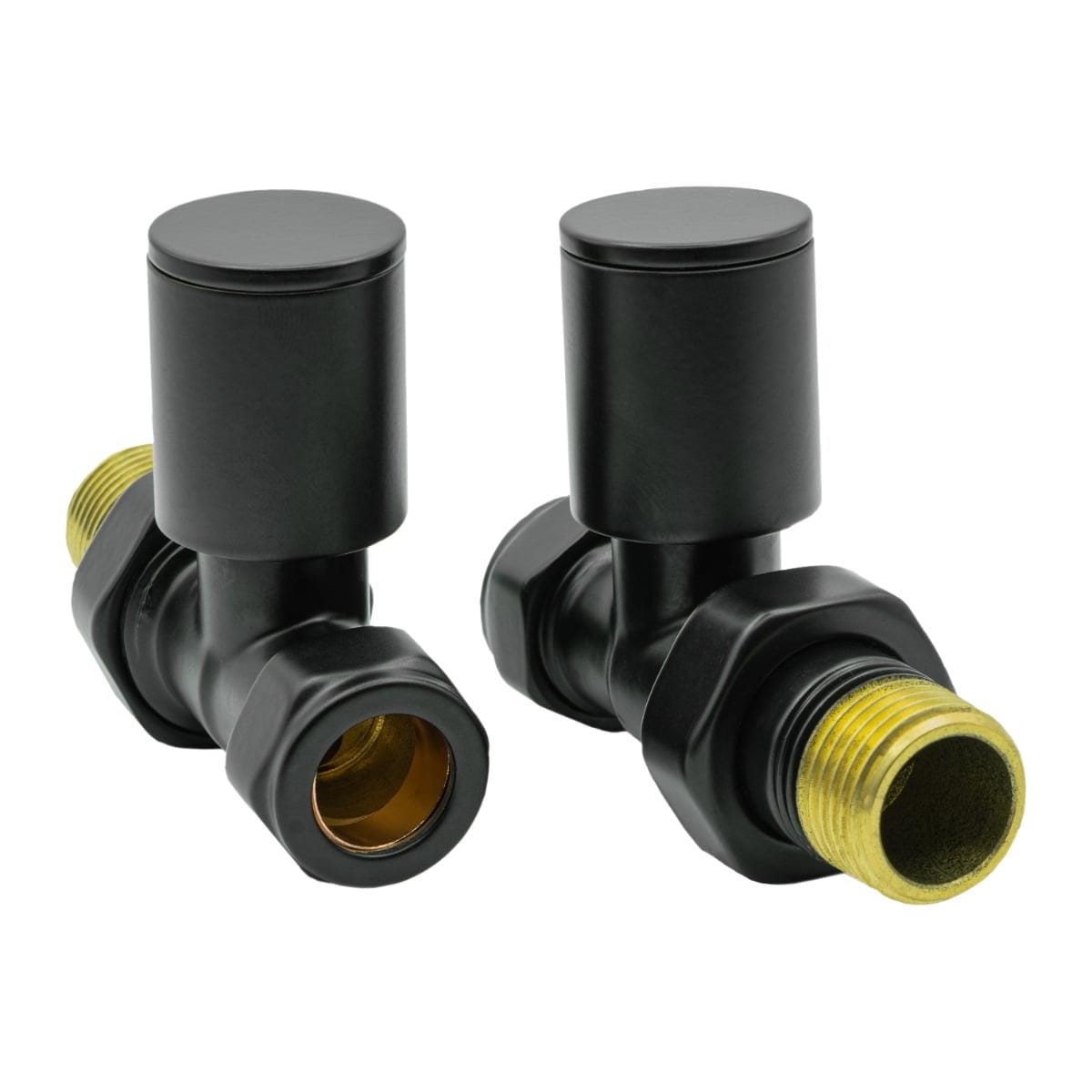 Reina Radiator Valve Black Reina Portland Straight Radiator Valves