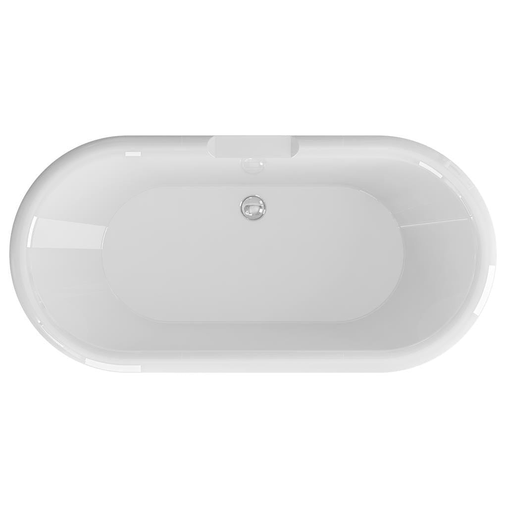 Eastbrook Modern Freestanding Bath Eastbrook Hampton Freestanding Bath - 1515 x 735 - Matt Grey/White - 33.0012