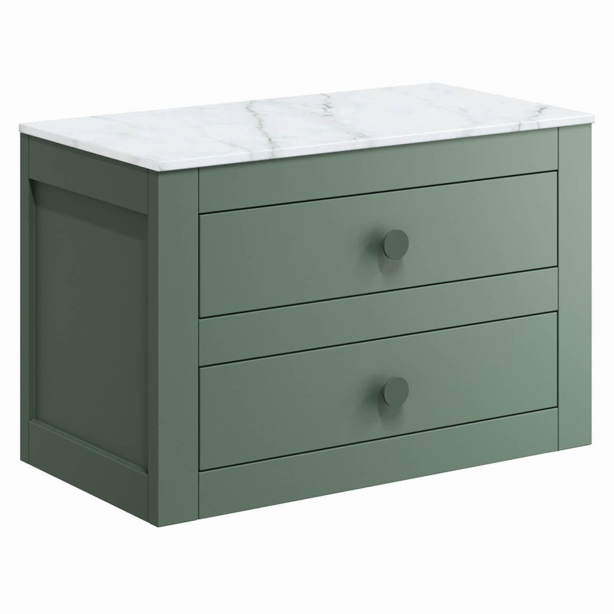 Crosswater Wall Mounted Vanity Unit Crosswater Canvass Vanity Unit with White Carrara Marble Effect Worktop