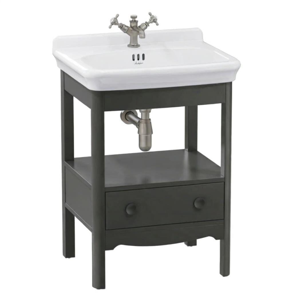 Burlington Floor Standing Vanity Unit Ashbee Grey / 1 Hole Burlington Guild Floor Standing 620mm Vanity Unit with Basin