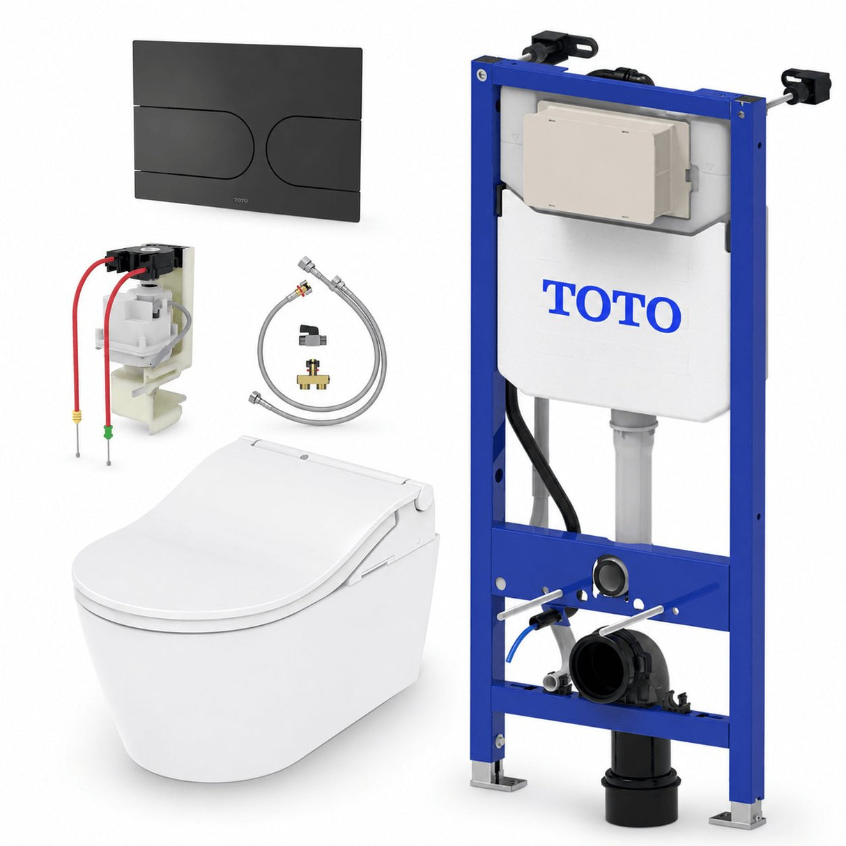 Toto Smart Toilet Matte Black Toto RW Wall Hung Rimless Washlet® Smart Toilet Complete Auto Flush Pack