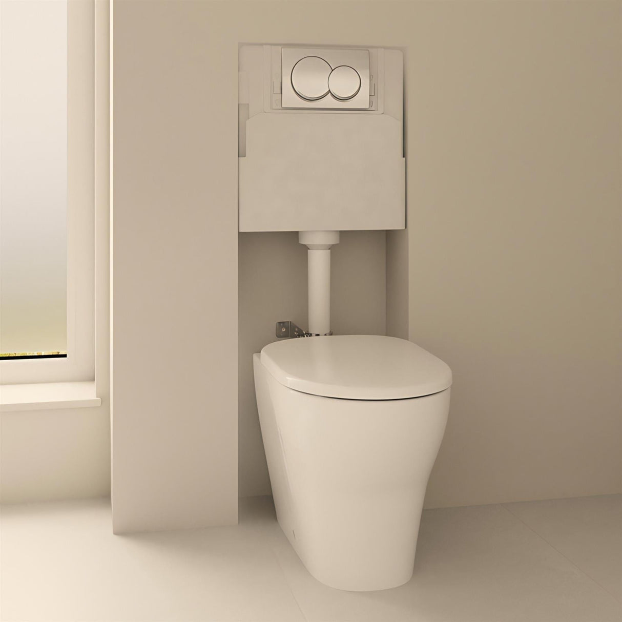 Geberit Back To Wall Toilet Geberit Duofix Alpha 1090mm Concealed Cistern with Selnova Back to Wall Toilet and Flush Plate Bundle