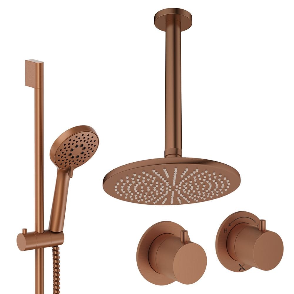 UK Bathroom Store Concealed Shower Set Crosswater Module Shower Set 2 with Riser Rail Kit and Overhead Shower