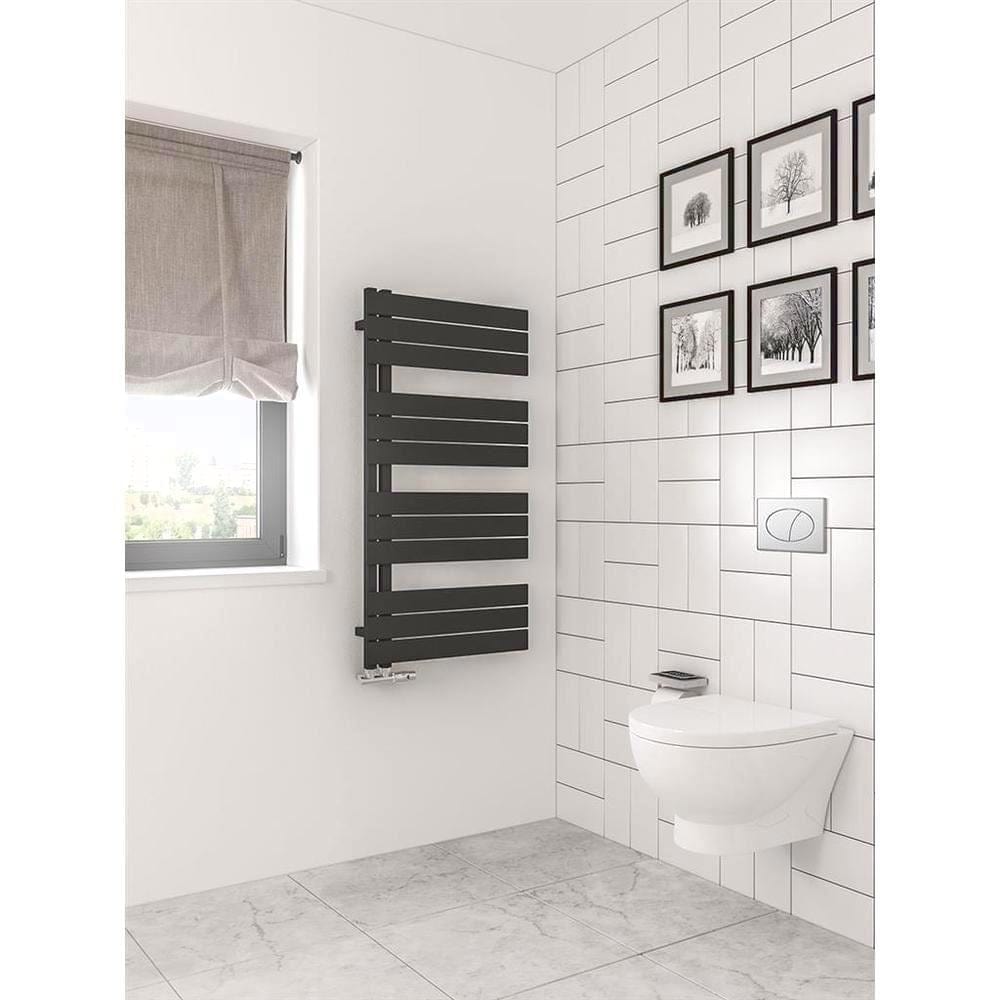 Eastbrook Helmsley Straight Vertical Designer Towel Rail in Matt Black
