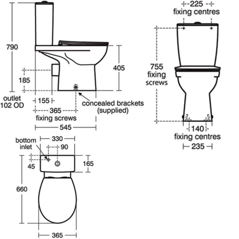 Ideal Standard Close Coupled Toilet Ideal Standard Eurovit+ Close Coupled Toilet with Soft Close Toilet Seat