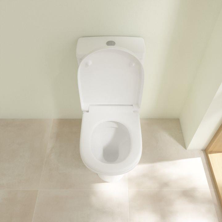 Villeroy & Boch Close Coupled Toilet Villeroy & Boch O.novo Combi-Pack Close Coupled Open Back Toilet with Soft Close Seat
