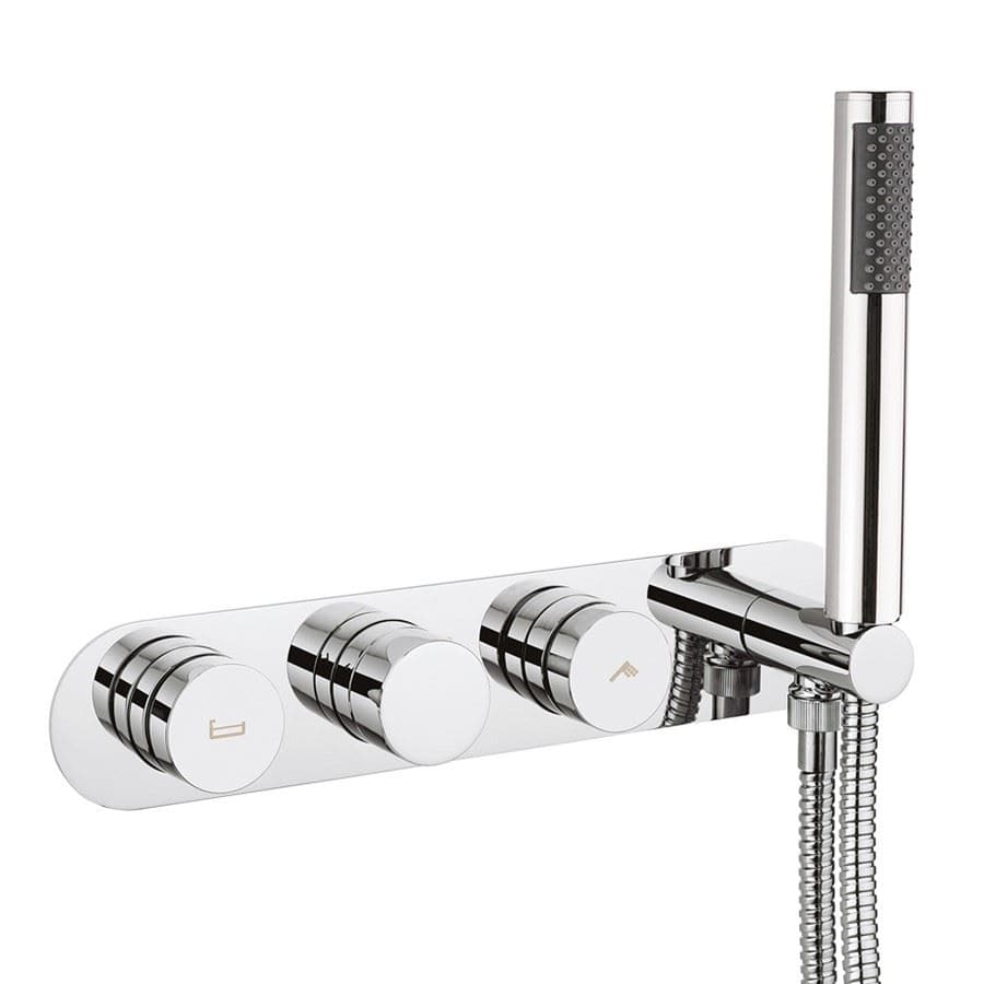 Crosswater Concealed Shower Valve Crosswater Dial Central Thermostatic Shower Valve with 2 Way Diverter & Handset in Chrome