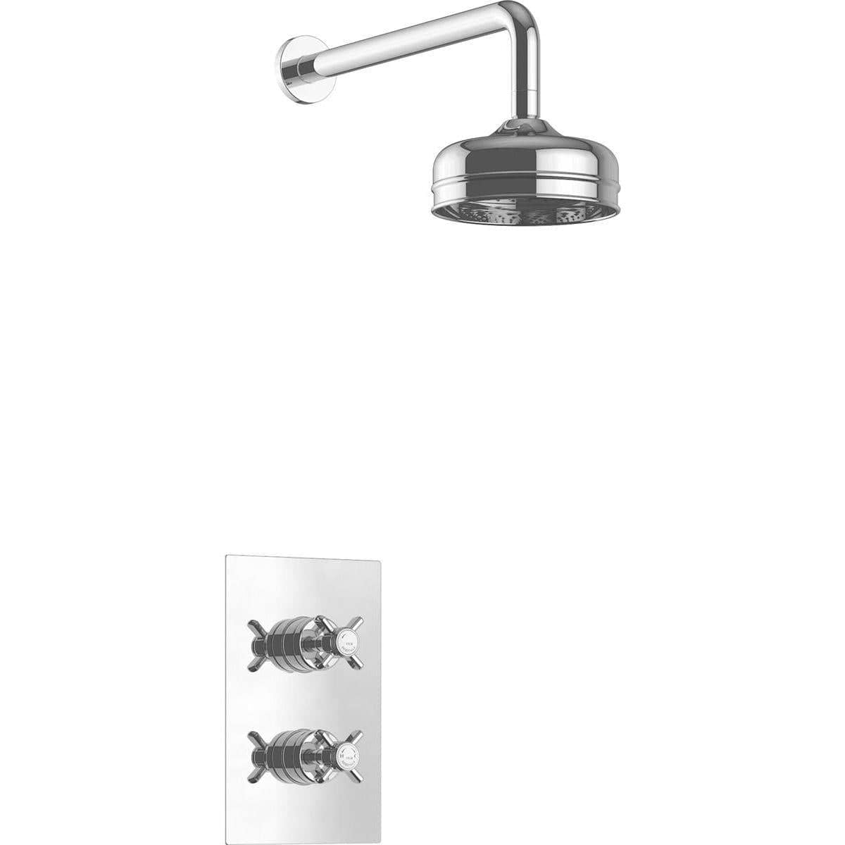 Heritage Concealed Shower Set Chrome Heritage Dawlish Concealed Shower with Premium Fixed Head Kit