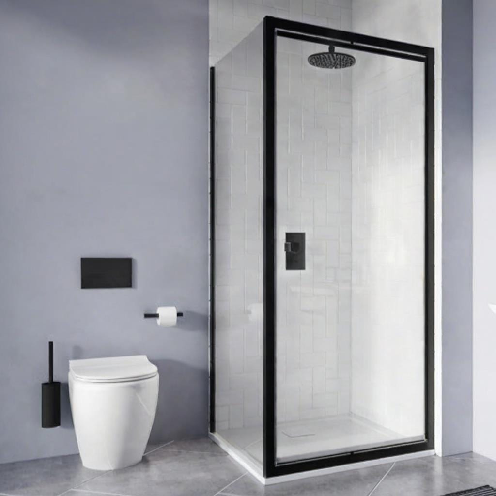 Crosswater Side Panel Matt Black / 760mm Crosswater Clear 6 Shower Door Side Panel