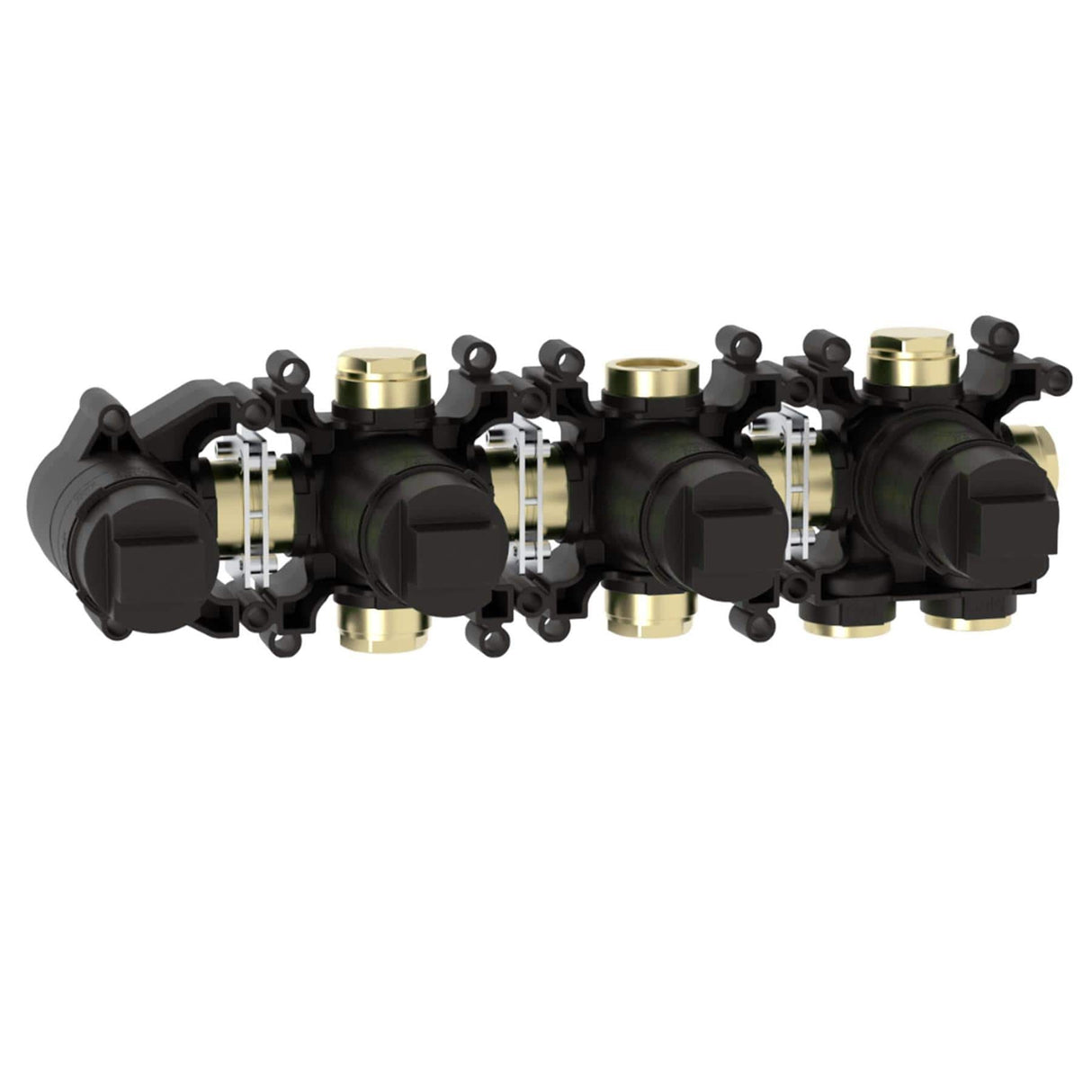Roca Concealed Shower Set Roca T-Multi Switch Thermostatic Concealed Shower Valve with Rainshower Head, Pencil Handset and Hose