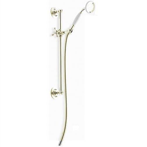 Heritage Shower Riser Rail Vintage Gold Heritage Adjustable Riser Kit with Shower Handset