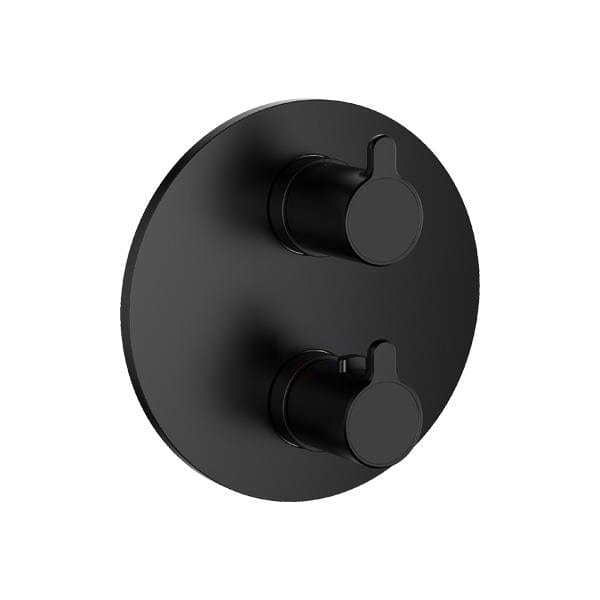 Flova Concealed Shower Valve Matt Black Flova Moonlight Round 1, 2 or 3 Outlet SlimBOX Finishing Set