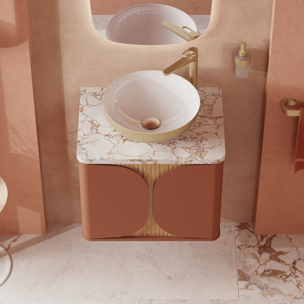 Crosswater Wall Mounted Vanity Unit Crosswater Tambour Wall Mounted 600mm One Drawer Vanity Unit with Basin or Worktop