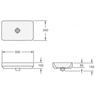 Imex Countertop Basin Imex Alma Square Countertop Basin - 550mm - White