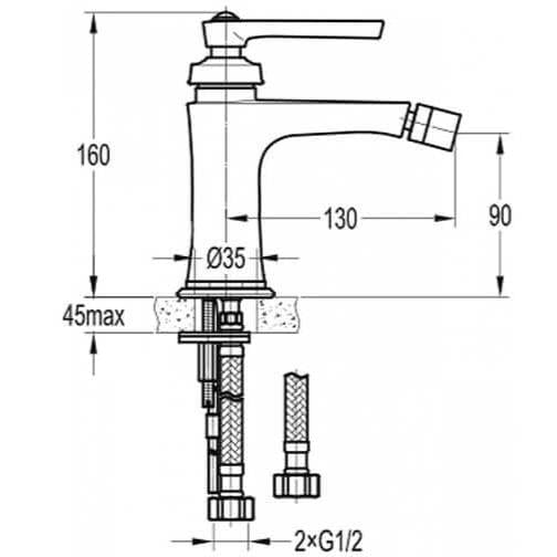 Flova Bidet Tap Flova Liberty Bidet Mixer Tap with Clicker Waste