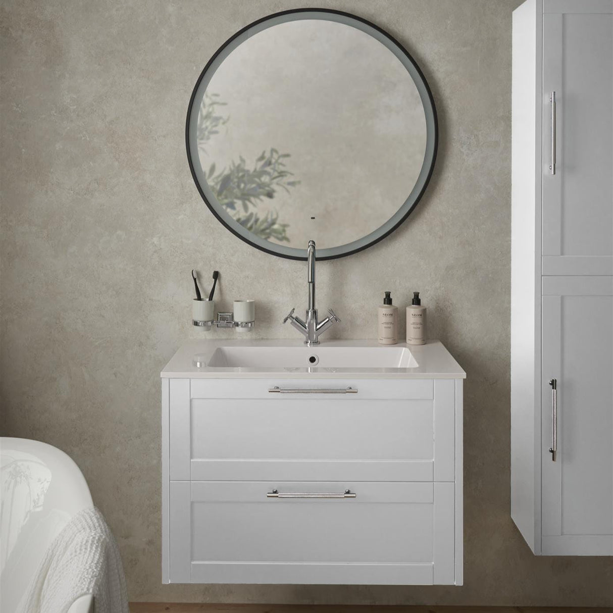 Heritage Wall Mounted Vanity Unit Heritage Lynton 800mm Wall Mounted Vanity Unit with Basin