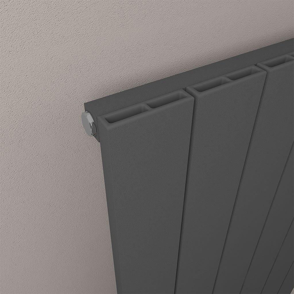 Eastbrook Rosano Straight Vertical Aluminium Radiator in Matt Anthracite