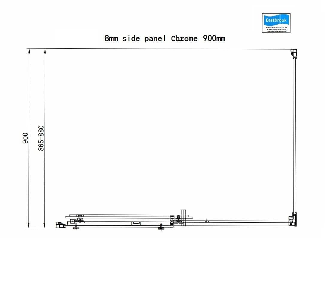 Eastbrook Side Panel Eastbrook Corniche 2000 8mm Side Panel for Sliding Doors