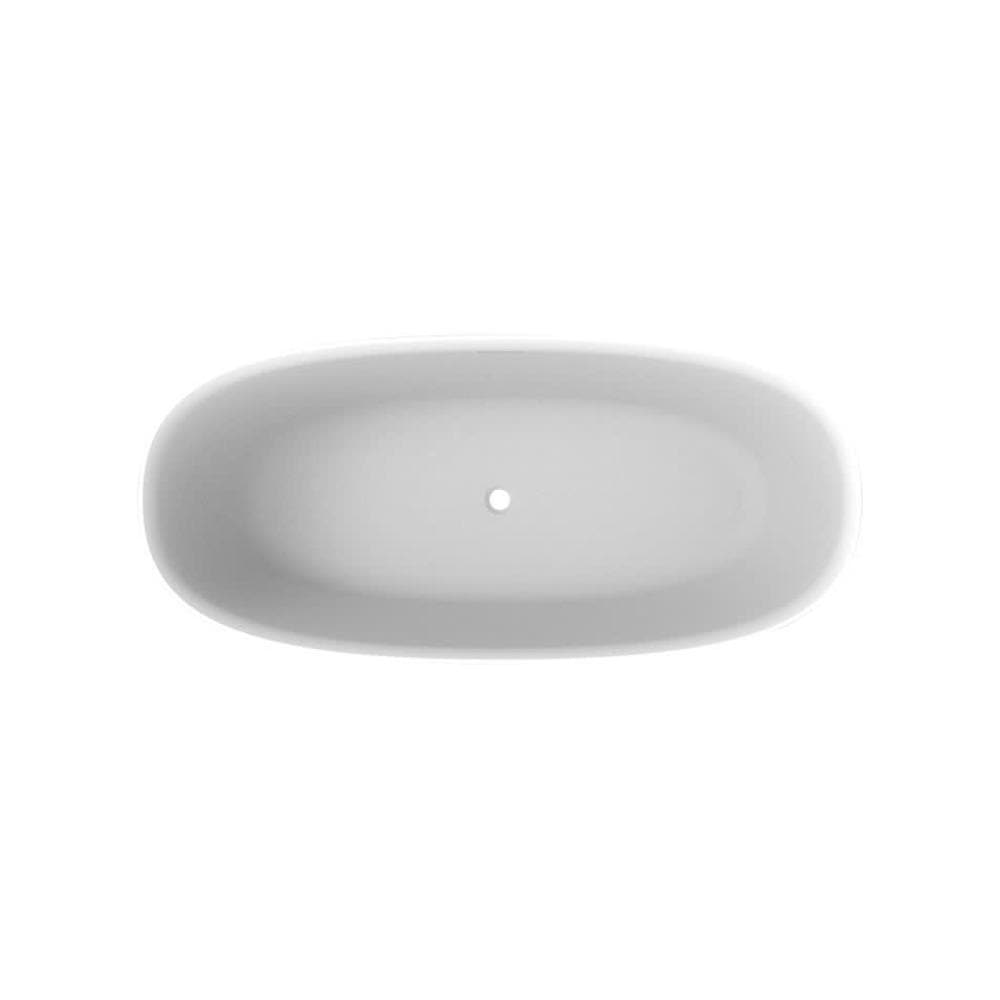 Roca Modern Freestanding Bath Roca Ariane Oval Freestanding Stonex® Oval Bath with Click-Clack Waste