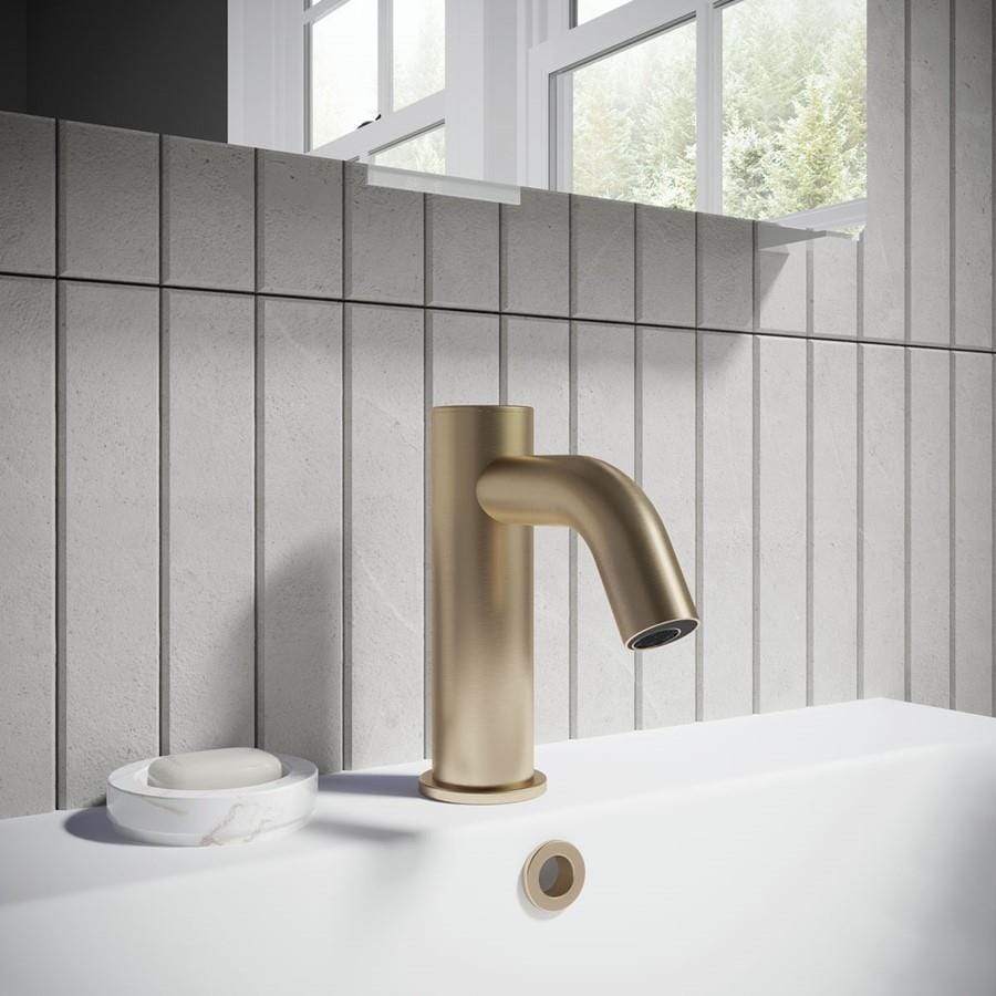 Crosswater Wall Mounted Basin Tap Brushed Brass Crosswater MPRO Sensor Mono Basin Mixer Tap