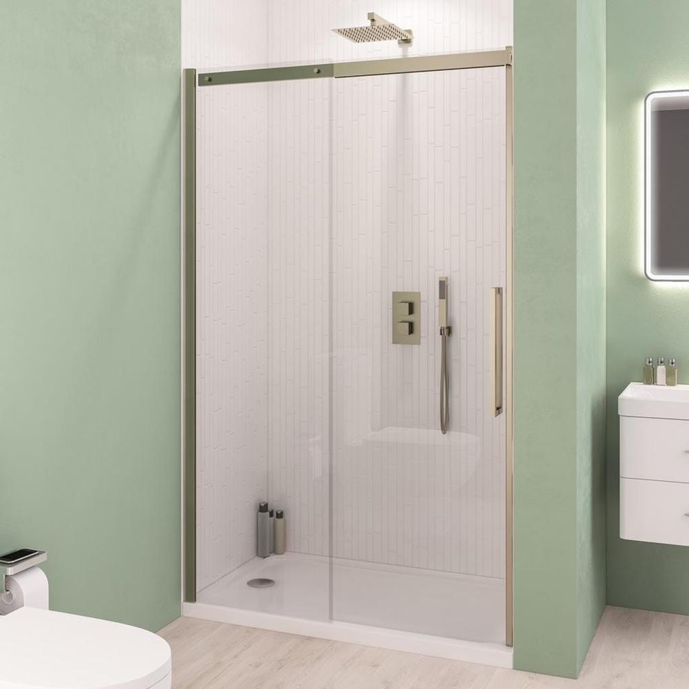 Eastbrook Sliding Shower Door Brushed Brass / 1200mm Eastbrook Corniche 2000 8mm Sliding Shower Door