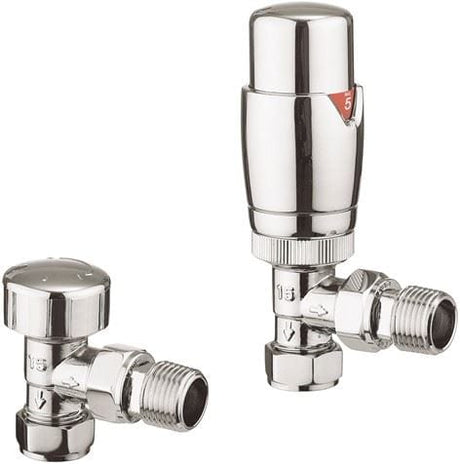 Crosswater Radiator Valve Chrome Crosswater Angled Thermostatic Radiator Valves