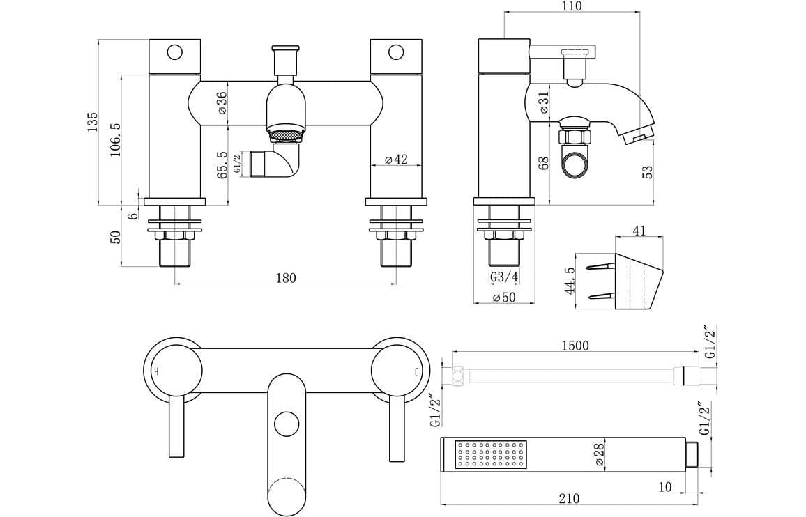 Aquarius Bath Shower Mixer Aquarius Zanelli Bath Shower Mixer Tap with Shower Kit