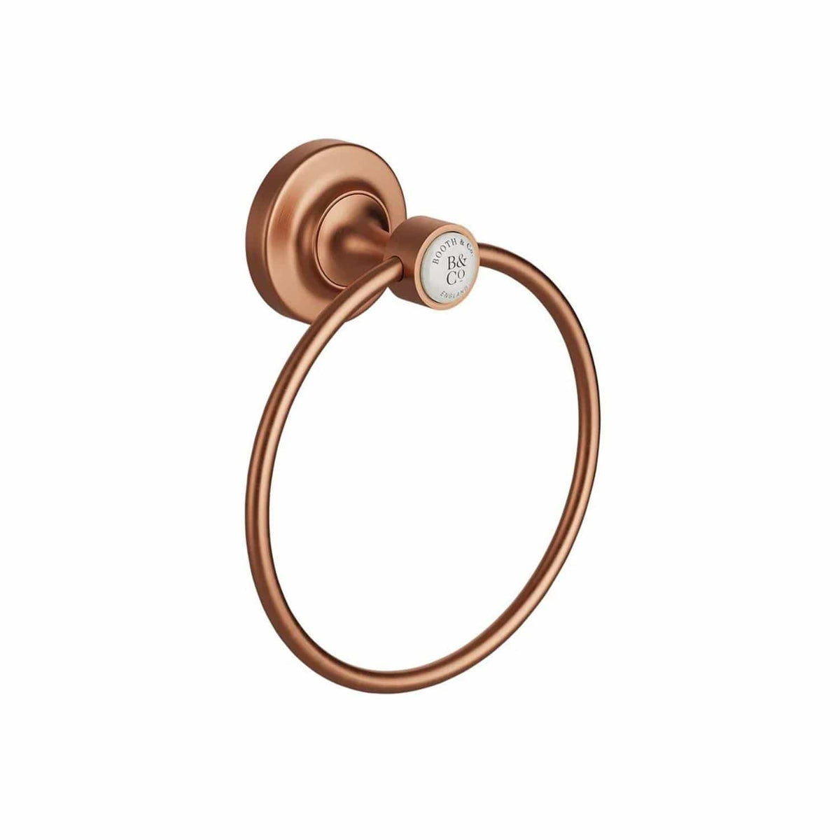 Vado Towel Rails and Rings Brushed Bronze/Crackled White Booth & Co. Axbridge Towel Ring