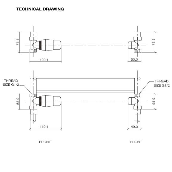 Tissino Radiator Valves Tissino Hugo2 Straight Radiator Valves with Thermostatic Head
