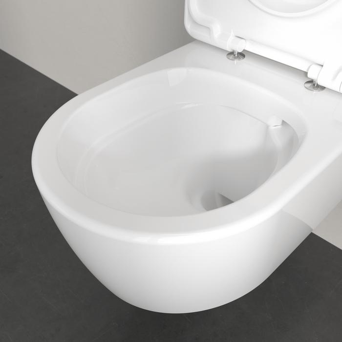 Villeroy & Boch Wall Hung Toilet Villeroy & Boch Skyla Round Wall Hung Rimless Toilet with Twist Flush and Soft Close Seat