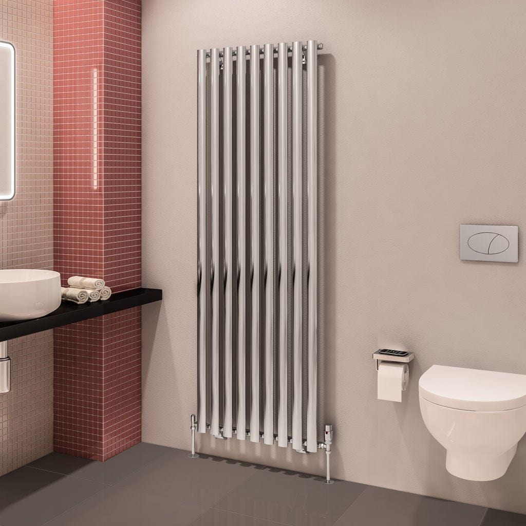 Eastbrook Designer Towel Radiator 1800 x 630mm Eastbrook Tunstall Straight Vertical Designer Radiator in Chrome