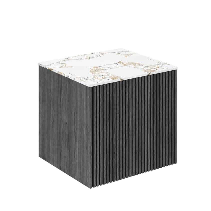 Crosswater Wall Mounted Vanity Unit Steelwood / Gold Vein Estatuario / 500mm Crosswater Limit Wall Mounted Vanity Unit with Worktop