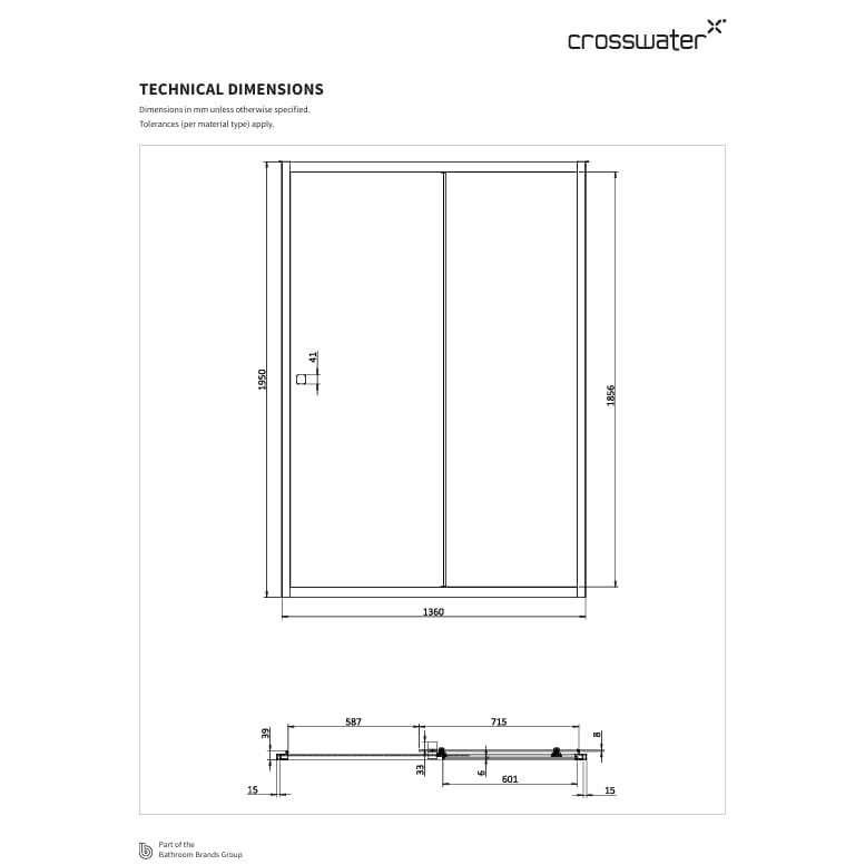 Crosswater Sliding Shower Door Crosswater Clear 6 Single Sliding Shower Door