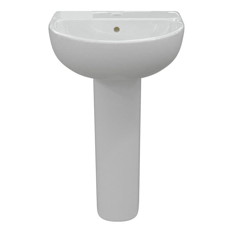 Aquarius Bathrooms Pedestal Basin Aquarius Willow 1 Tap Hole Basin with Full Pedestal