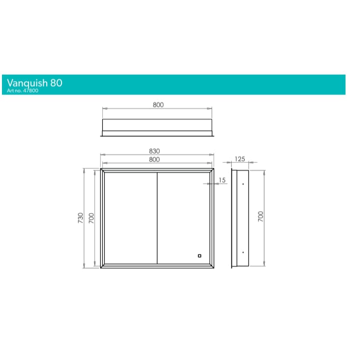 HiB Mirrored Cabinet HiB Vanquish LED Illuminated Recessed Cabinet