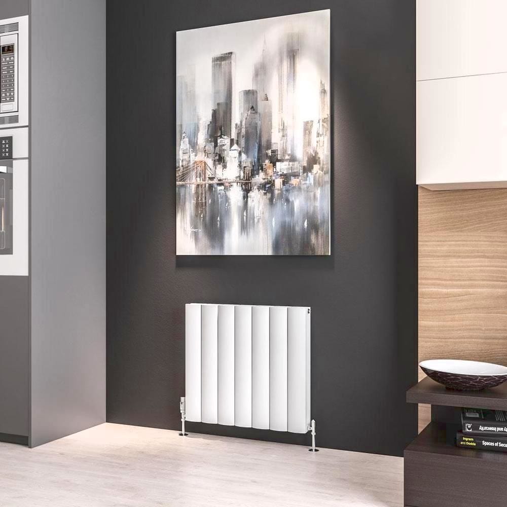 Eastbrook Panel Radiator 600 x 660 / Electric Only Eastbrook Guardia Straight Horizontal Aluminium in Matt White