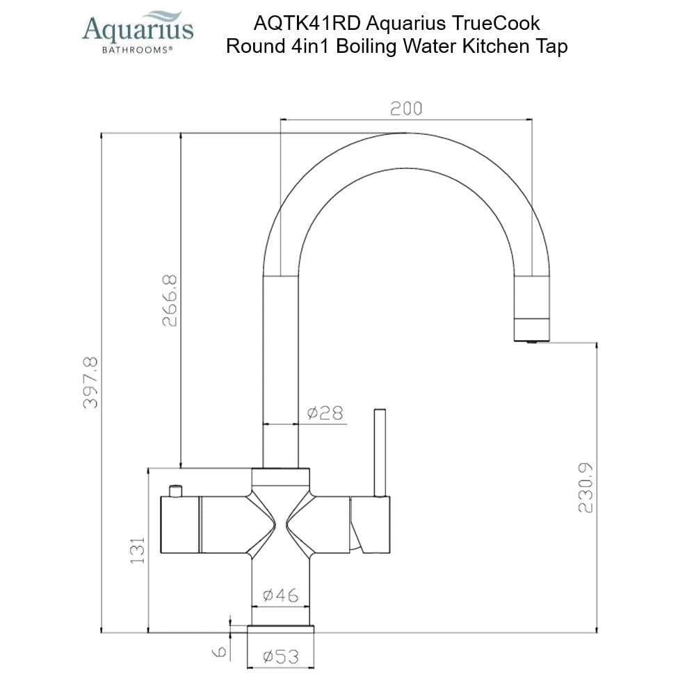 Aquarius Instant Hot Water Tap Aquarius TrueCook 4-in-1 Instant Hot Water Kitchen Tap with Swan Spout