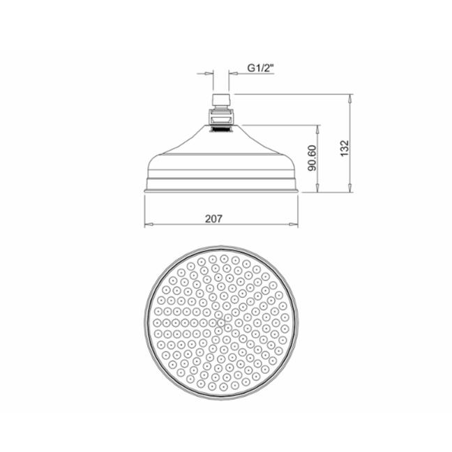 Crosswater Fixed Shower Head Crosswater Belgravia 200mm Round Fixed Shower Head in Chrome
