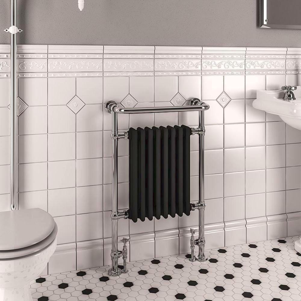 Eastbrook Dual Fuel Eastbrook Isbourne Straight Vertical Traditional Radiator in Matt Black