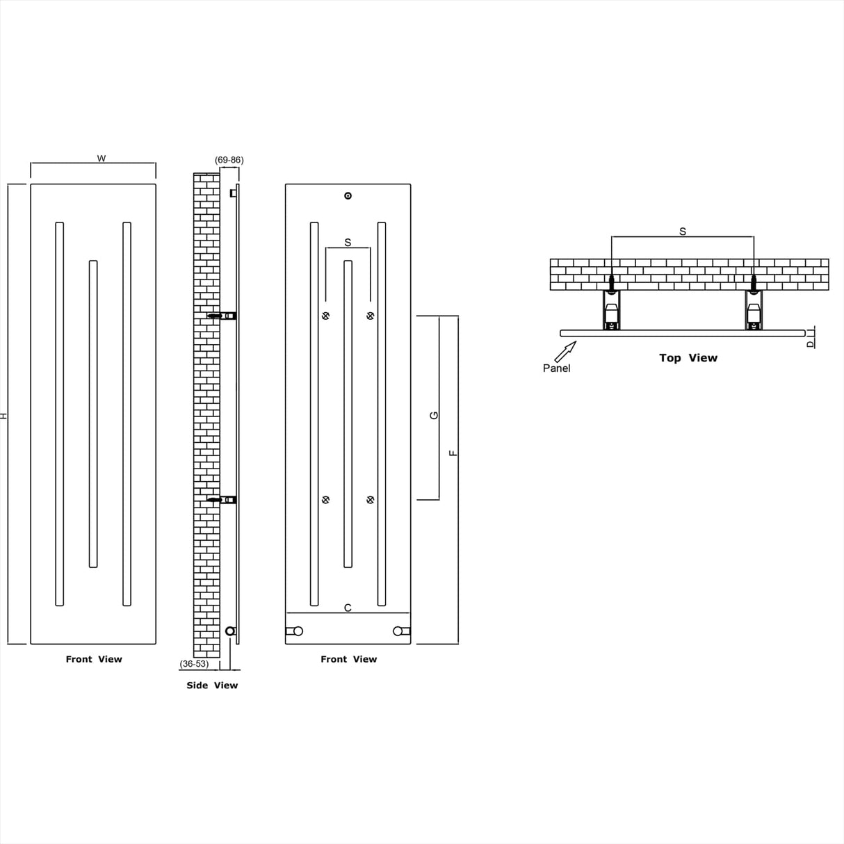 Reina Flat Panel Radiator Reina Line Flat Panel Central Heating Designer Radiator - 1800 x 490mm