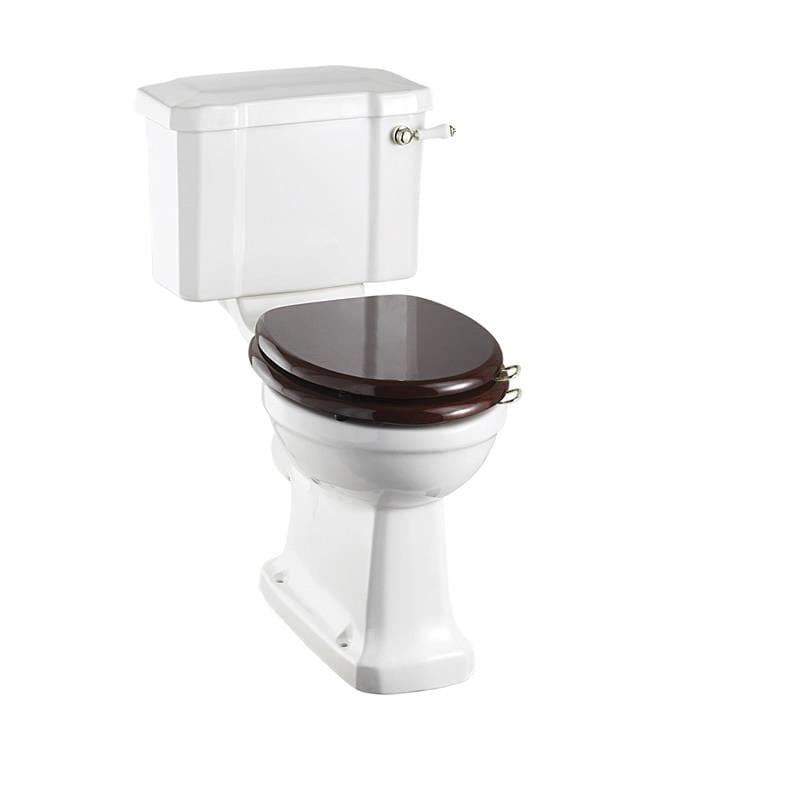 Burlington Comfort Height Toilet 440mm / Lever / Brushed Nickel Burlington Regal Comfort Height Close Coupled Toilet