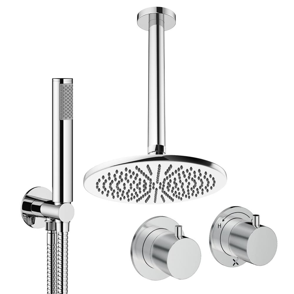 UK Bathroom Store Concealed Shower Set Crosswater Module Shower Set 1 with Fixed Head and Pencil Handset