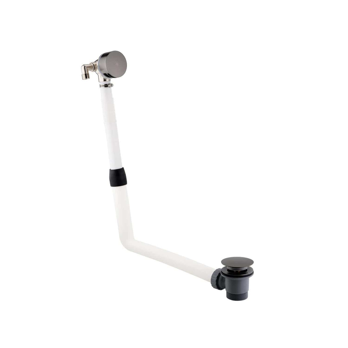 JTP Bath Waste Brushed Black JTP VOS Bath Filler with Click Clack Waste
