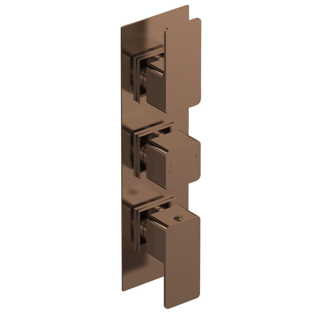 Aquarius Bathrooms Concealed Shower Valve Brushed Bronze Aquarius Tetra 2-Outlet Triple Handle Thermostatic Concealed Valve