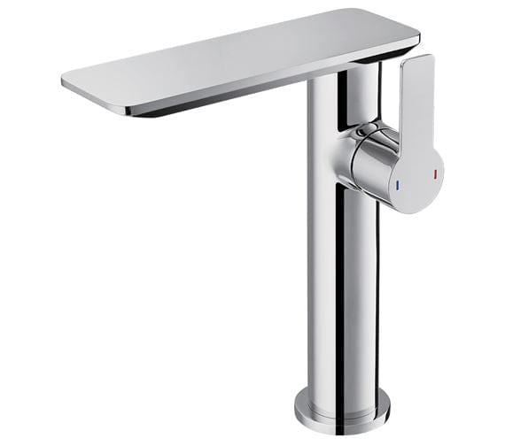Flova Mono Basin Tap Flova Spring Tall Basin Mixer Tap with Clicker Waste in Diamond Chrome